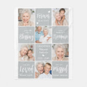 メモリアル写真コラージュ6記念パーソナライズされた資料 フリースブランケット (正面)