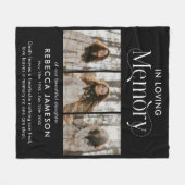 メモリアル写真コラージュ「愛する記憶の中」 フリースブランケット (正面(横))