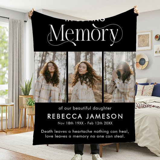 メモリアル写真コラージュ「愛する記憶の中」 フリースブランケット