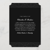 メモリアル写真サンキューカードエレガント – 黒 サンキューカード (裏面)