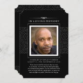 メモリアル写真サンキューカードエレガント – 黒 サンキューカード (正面/裏面)