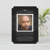 メモリアル写真サンキューカードエレガント – 黒 サンキューカード (スタンド正面)