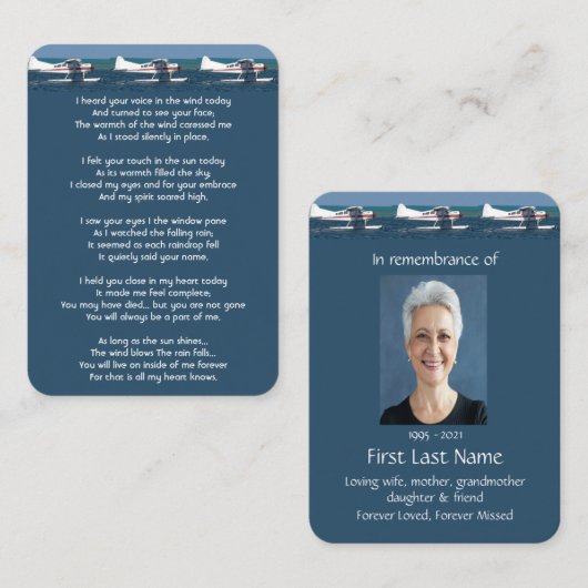 メモリアル写真ブッシュ飛行機記念パイロット 名刺 (正面/裏面)