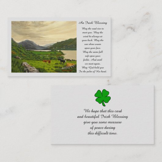 メモリアル写真悔やみや弔慰祈りの言葉カード 名刺 (正面/裏面)