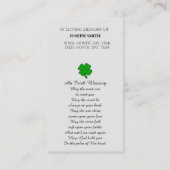 メモリアル写真悔やみや弔慰祈りの言葉カード 名刺 (裏面)