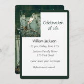 メモリアル写真招待状エグレットウォーターバード 招待状 (正面/裏面)