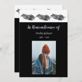 メモリアル写真招待状グラフィックアートフェザートバル 招待状 (正面/裏面)