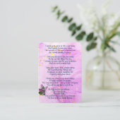 メモリアル写真水彩薄紫ガーデンフラワー 名刺 (スタンド正面)