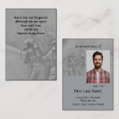 メモリアル写真消防士の消防士の救出 名刺 (正面/裏面)