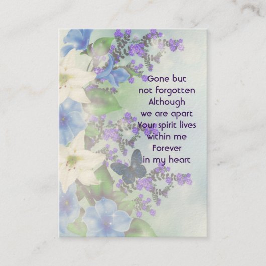 メモリアル写真白ゆり園の花 名刺 (正面)