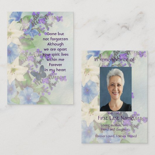 メモリアル写真白ゆり園の花 名刺 (正面/裏面)