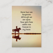 メモリアル写真祈りの言葉ウェスタンホースバックライディング 名刺 (正面)