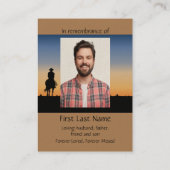 メモリアル写真祈りの言葉ウェスタンホースバックライディング 名刺 (裏面)