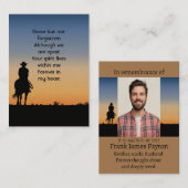 メモリアル写真祈りの言葉ウェスタンホースバックライディングB 名刺 (正面/裏面)