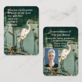 メモリアル写真祈りの言葉エグレットウォーターバード 名刺 (正面/裏面)