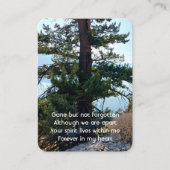 メモリアル写真祈りの言葉オールドツリーフォレストワイルダネス 名刺 (正面)