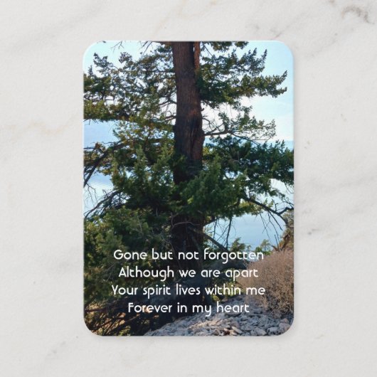 メモリアル写真祈りの言葉オールドツリーフォレストワイルダネス 名刺 (正面)