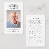 メモリアル写真祈りの言葉カード |無料 名刺 (正面/裏面)