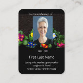 メモリアル写真祈りの言葉ガーデナーガーデニングプリムラ 名刺 (裏面)