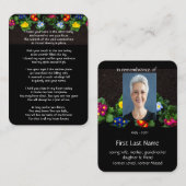 メモリアル写真祈りの言葉ガーデナーガーデニングプリムラ 名刺 (正面/裏面)