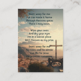 メモリアル写真祈りの言葉クリスチャンクロスマウンテン 名刺