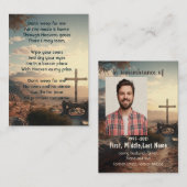 メモリアル写真祈りの言葉クリスチャンクロスマウンテン 名刺 (正面/裏面)