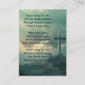 メモリアル写真祈りの言葉クリスチャンクロスマウンテン 名刺 (正面)