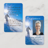 メモリアル写真祈りの言葉スキースキーヤースキーマウンテン 名刺 (正面/裏面)