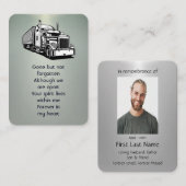 メモリアル写真祈りの言葉セミトラックトラクター – トレーラー 名刺 (正面/裏面)