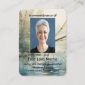 メモリアル写真祈りの言葉ドラゴンフライ平和湖 名刺 (裏面)