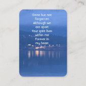 メモリアル写真祈りの言葉ドーンモーニングレイクトラフィック 名刺 (正面)