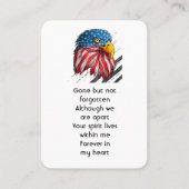 メモリアル写真祈りの言葉バルトイーグル軍隊 名刺 (正面)