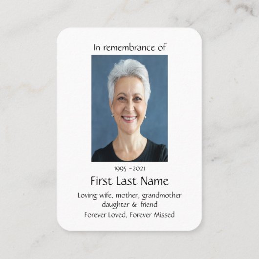 メモリアル写真祈りの言葉バルトイーグル軍隊 名刺 (裏面)