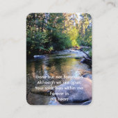 メモリアル写真祈りの言葉ピースフルクリークストリームウォーター 名刺 (正面)