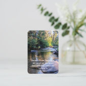 メモリアル写真祈りの言葉ピースフルクリークストリームウォーター 名刺 (スタンド正面)