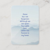 メモリアル写真祈りの言葉フォグスモークマウンテン 名刺 (正面)