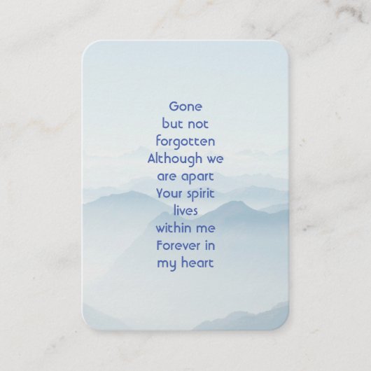 メモリアル写真祈りの言葉フォグスモークマウンテン 名刺 (正面)