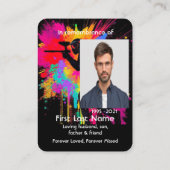 メモリアル写真祈りの言葉ペイントボールゲーム愛好家 名刺 (裏面)