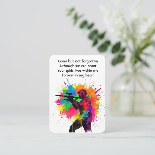 メモリアル写真祈りの言葉ペイントボールゲーム愛好家 名刺 (スタンド正面)