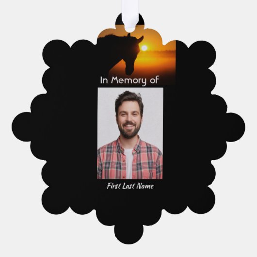 メモリアル写真祈りの言葉ホースウェスタン オーナメントカード (裏面)