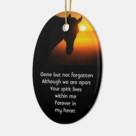 メモリアル写真祈りの言葉ホースウェスタン セラミックオーナメント (左)