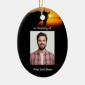 メモリアル写真祈りの言葉ホースウェスタン セラミックオーナメント (裏面)