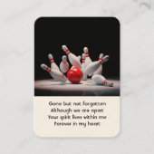 メモリアル写真祈りの言葉ボーリングボウリングをする人、 クリケットの投手 名刺 (正面)