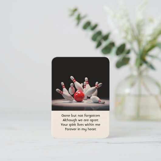 メモリアル写真祈りの言葉ボーリングボウリングをする人、 クリケットの投手 名刺 (スタンド正面)