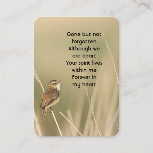 メモリアル写真祈りの言葉リトルバードガーデン自然 名刺 (正面)