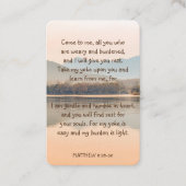 メモリアル写真祈りの言葉平和な穏やかな湖ショア 名刺 (正面)