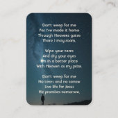 メモリアル写真祈りの言葉星空 名刺 (正面)