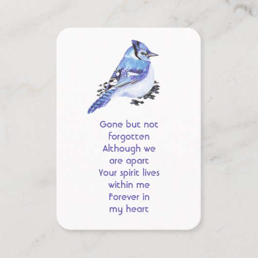 メモリアル写真祈りの言葉水彩Bluejay Garden 名刺 (正面)