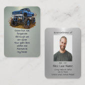 メモリアル写真祈りの言葉4x4トラックオフロードモンスター 名刺 (正面/裏面)
