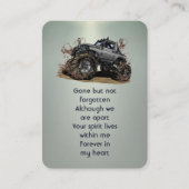 メモリアル写真祈りの言葉4x4トラックオフロードモンスターB 名刺 (正面)